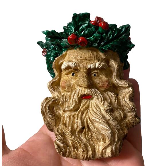 1980's Vintage Plaster Santa Claus Christmas Ornament Made in Taiwan - Picture 9 of 9